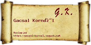 Gacsal Kornél névjegykártya