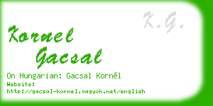 kornel gacsal business card