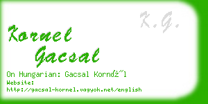 kornel gacsal business card